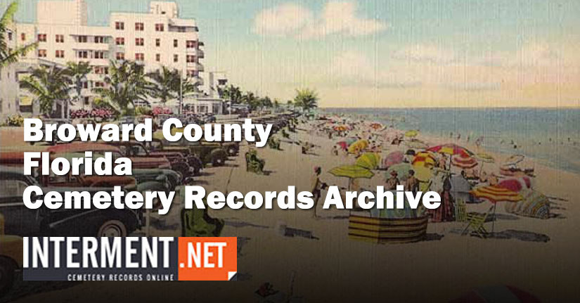Broward County Cemetery Records Florida Genealogy